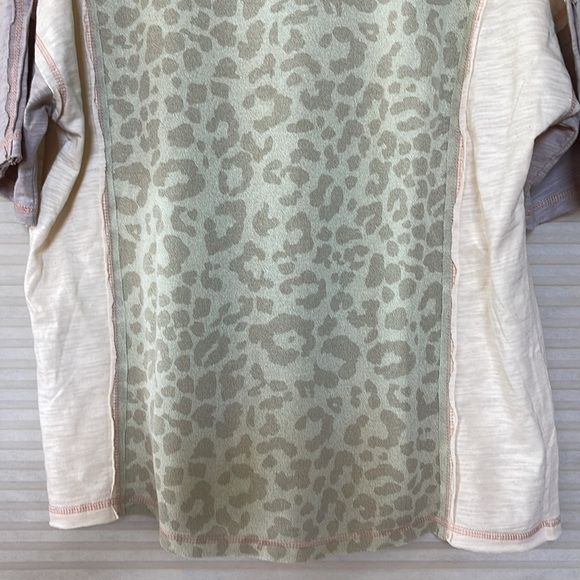 NWT Hem & thread size large green cheetah print raw stitched top - Picture 9 of 9